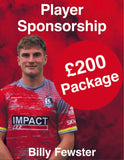 Billy Fewster  HOME  Player Kit Sponsorship  Package 3